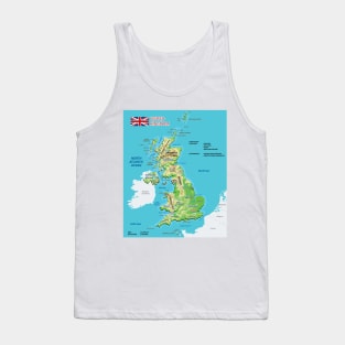 Physical map of England Tank Top